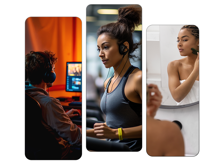 Criadores de conteúdo nas categorias Eletrônicos, Fitness e Beleza